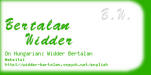 bertalan widder business card